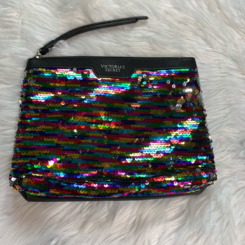 Victoria’s Secret Black Sequin Makeup Bag Clutch